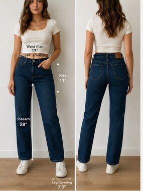 Massimo Dutti Button Fly High Rise Straight Leg Jeans Women’s Size 8 Italian Fab